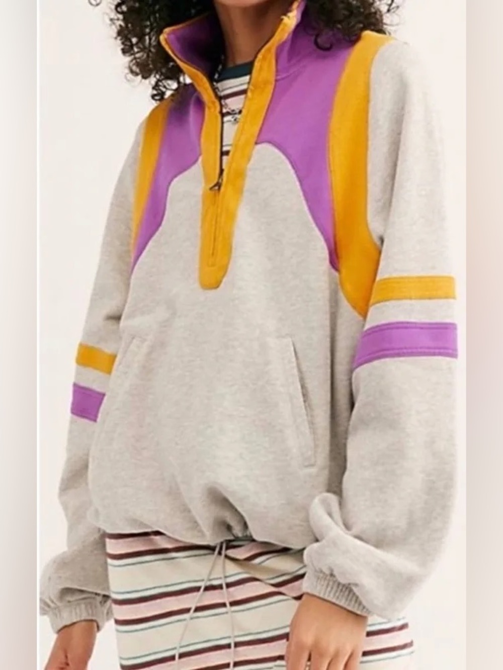 Free People Fp Movement Color Me Rad Colorblock sweatshirt S